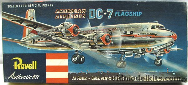 Revell 1/122 DC-7 Flagship American Airlines - One-Piece Stand Arm Pre -S Issue, H219-98 plastic model kit